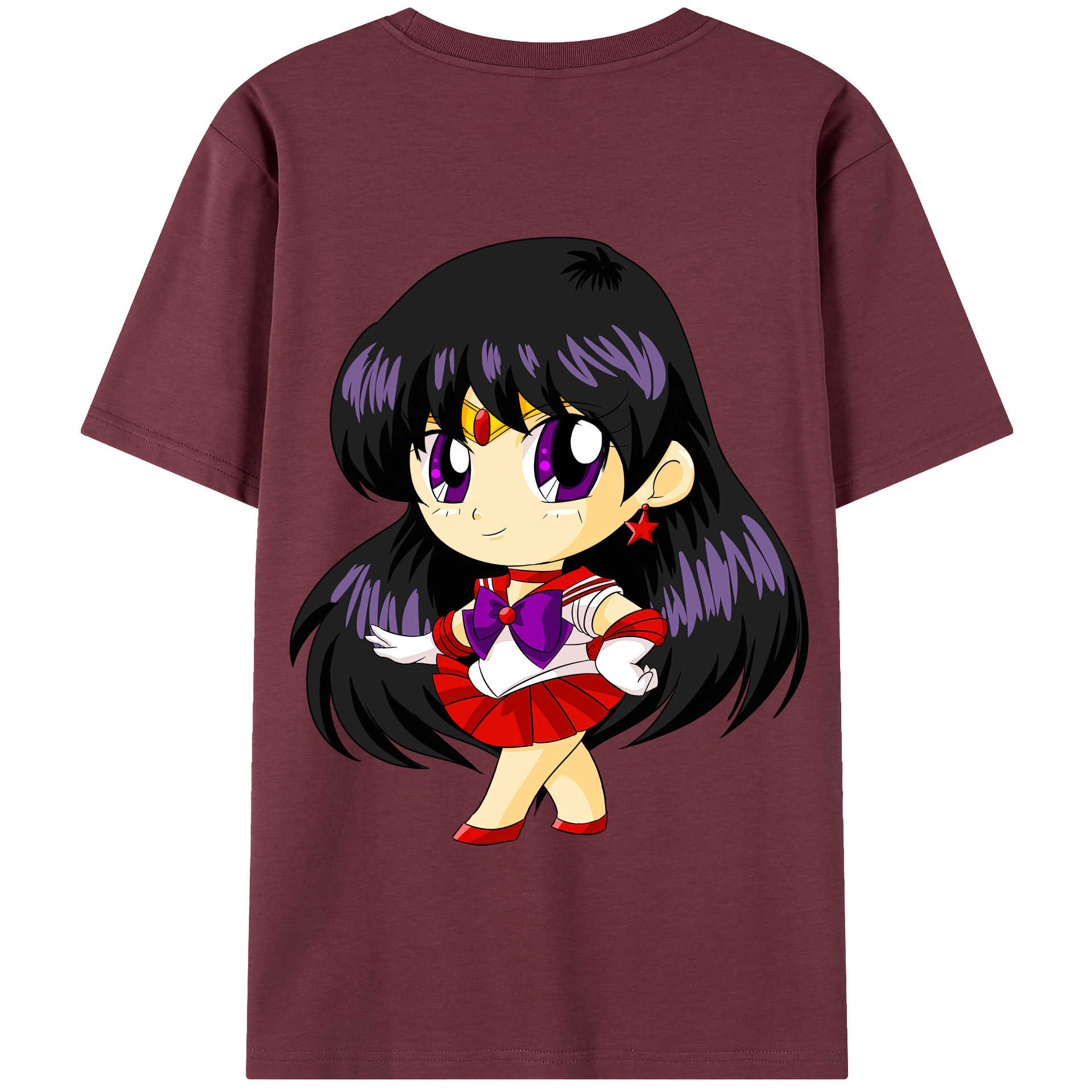 （画像用） 美少女戦士セーラームーン 火野レイ ひの レイ Sailor Moon Hino Rei （セーラーマーズ,Sailor Mars） 綿100％半袖Tシャツ（背面プリント）